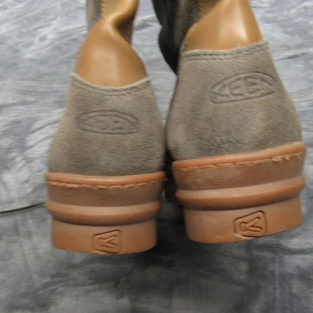 KEEN Dry Leather Boots Women 10 Tan Waterproof Suede Waxed Willamette Midcalf